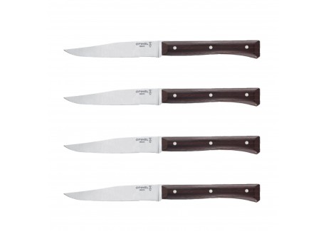 Coffret Couteaux de Table "Facette" Frêne Sombre 4 pcs - Opinel