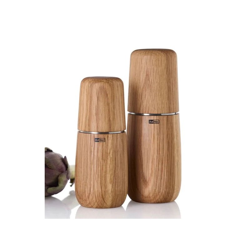 Yono Moulin à Poivre ou à Sel en Bois de Chêne 18 cm  - Ad Hoc