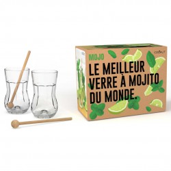 Mojo Coffret 2 Verres à Mojito + 2 Pilons à Cocktails  - Cookut Mojo Coffret 2 Verres à Mojito + 2 Pilons à Cocktails  - Cookut
