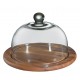 Plateau à Fromage Rond Bois Acacia avec Cloche en Verre 30 cm - Zassenhaus
