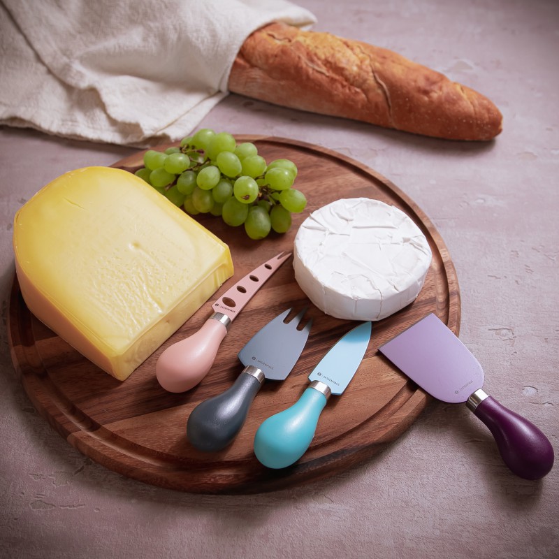 Plateau à Fromage Rond Bois Acacia avec Cloche en Verre 30 cm