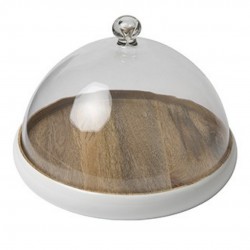 Plateau à fromage Rond Bois de Manguier avec Cloche en Verre 32,5 cm - Be Home Plateau à fromage Rond Bois de Manguier avec Cloche en Verre 32,5 cm - Be Home