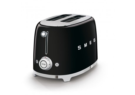 Grille-Pain 2 Tranches Inox Noir TSF01BLEU - Smeg