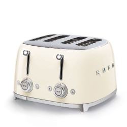 Grille-Pain 4 Tranches Inox Blanc Creme TSF03CREU - Smeg Grille-Pain 4 Tranches Inox Blanc Creme TSF03CREU - Smeg
