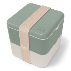 Square Bento LunchBox Vert Natural Made in France 1,7 L - MonBento Square Bento LunchBox Vert Natural Made in France 1,7 L - MonBento