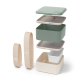 Square Bento LunchBox Natural Groen Made in France 1,7 L - MonBento