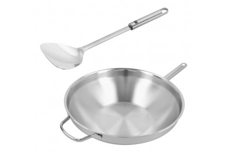 Apollo Wokpan RVS 32 cm + Wokspatel - Demeyere