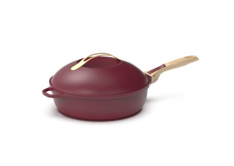 Fabuleuse Poêle Anti-Adhésive 8 en1 28 cm Bordeaux Rubis 4,5L  - Cookut