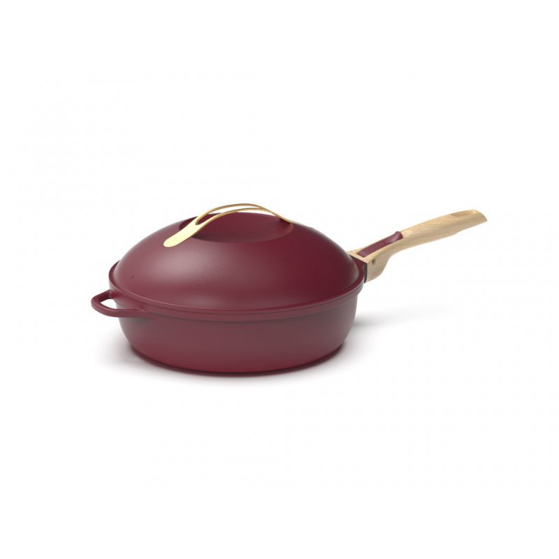 Fabuleuse Poêle Anti-Adhésive 8 en1 28 cm Bordeaux Rubis 4,5L  - Cookut