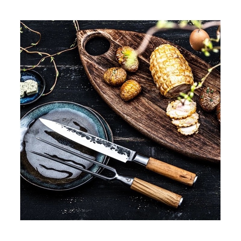 Fourchette En Bois D'olivier 30 Cm - Revêtement Huile, Durable, Sans BPA, Pour Cuisiner Et Servir élégamment