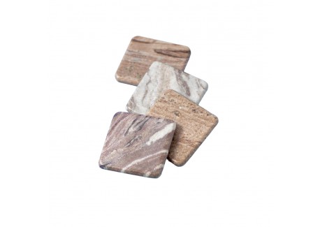 Sous Verre Carrés Marbre 4 pcs - Be Home