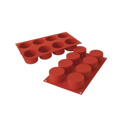 Siliconen Bakvorm 8 Cilinders 4 cm - Silikomart Siliconen Bakvorm 8 Cilinders 4 cm - Silikomart