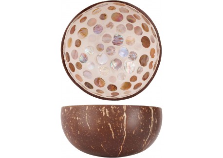 Bol en Noix de Coco Pois Marron 14 cm - Noya
