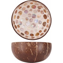 Kokosnoot Kom met Parelmoer Bollen Bruin 14 cm - Noya Kokosnoot Kom met Parelmoer Bollen Bruin 14 cm - Noya