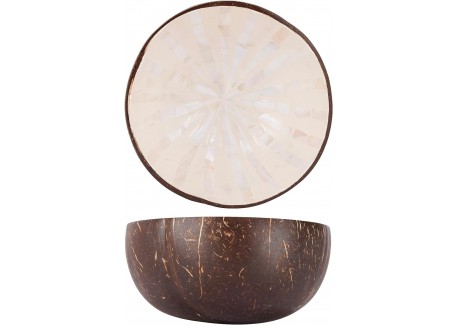 Bol en Noix de Coco Rayures Blanches 14 cm - Noya