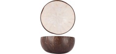 Kokosnoot Kom met Parelmoer Strepen Wit 14 cm