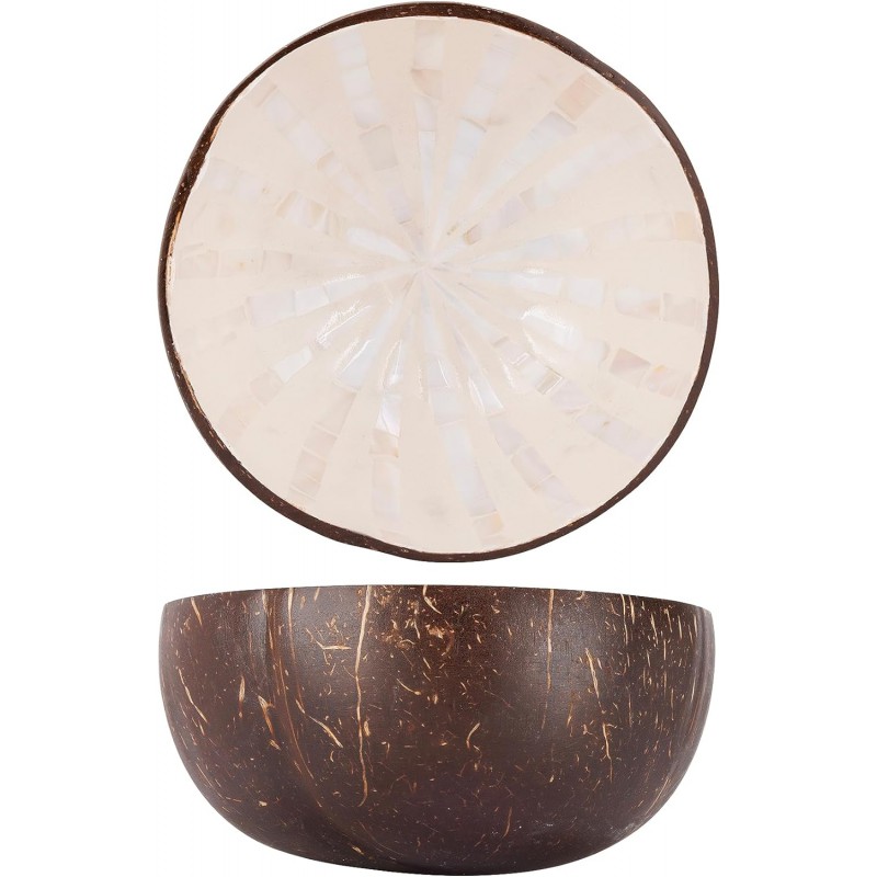 Bol en Noix de Coco Rayures Blanches 14 cm  - Noya