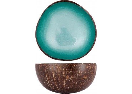 Bol en Noix de Coco Bleu Turquoise Métallique 14 cm - Noya