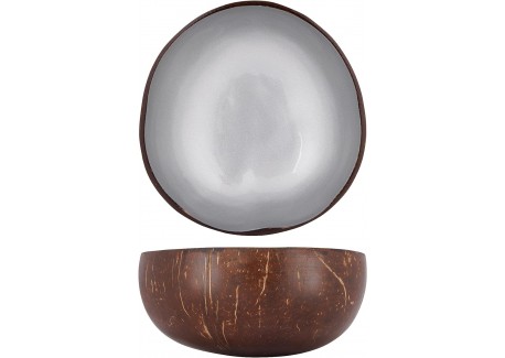 Kokosnoot Kom Metallic Zilver 14 cm - Noya