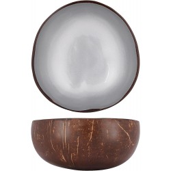 Kokosnoot Kom Metallic Zilver 14 cm - Noya Kokosnoot Kom Metallic Zilver 14 cm - Noya