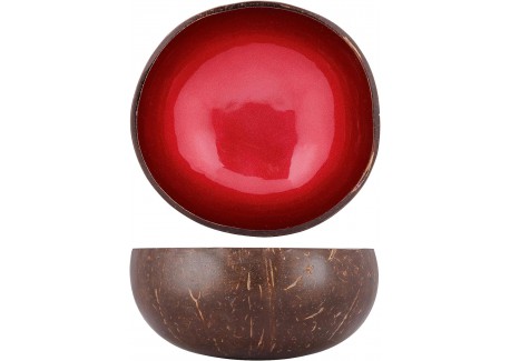 Bol en Noix de Coco Rouge Métallique 14 cm - Noya