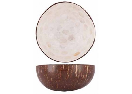 Bol en Noix de Coco Pois Blanc 14 cm - Noya