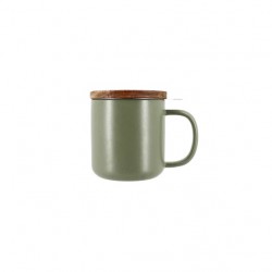 Mug vert avec infuseur et couvercle Tasse en grès Mug à thé 