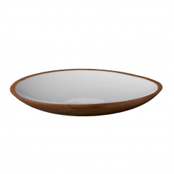 Plat de Service en Bois de Manguier et Résine Blanche 26,5x5,5 cm - Be Home Plat de Service en Bois de Manguier et Résine Blanche 26,5x5,5 cm - Be Home