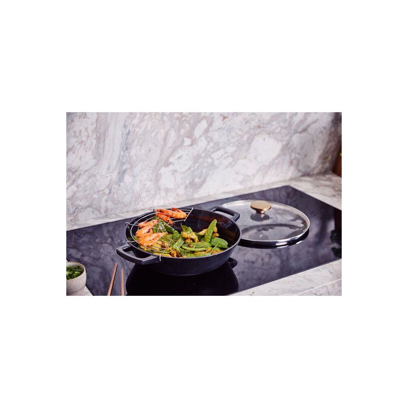 Nori Wok Fonte avec Couvercle 30 cm noir  - Beka Cookware