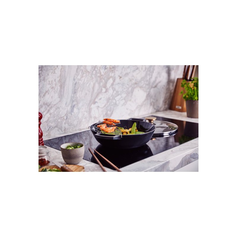 Nori Wok Fonte avec Couvercle 30 cm noir  - Beka Cookware