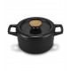Nori Cocotte Fonte Ronde 2 L avec Paniers Vapeur Noir (20 cm) - Beka Cookware