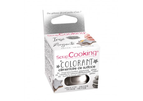 Colorant Alimentaire de Surface Argent 5 g - Scrapcooking