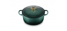 Cocotte Signature Ronde 4,2 L Vert Sapin de Noël Etoile Doré (24 cm) 