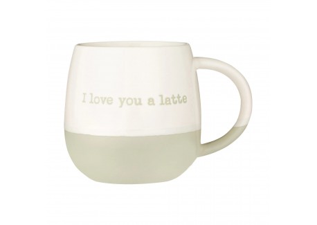 Mug Message I Love You a Latte Gris Beige 340 ml - Price - Kensington