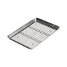 Plaque à Dresser Japonaise avec Grille en Inox 21,5x15 cm