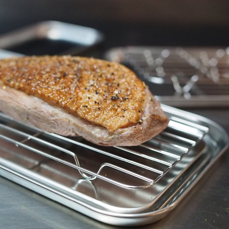 Le Tellier Plaque à Dresser Japonaise avec Grille en Inox 21,5x15 cm