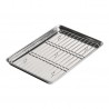 Plaque à Dresser Japonaise avec Grille en Inox 25,6x17,6 cm