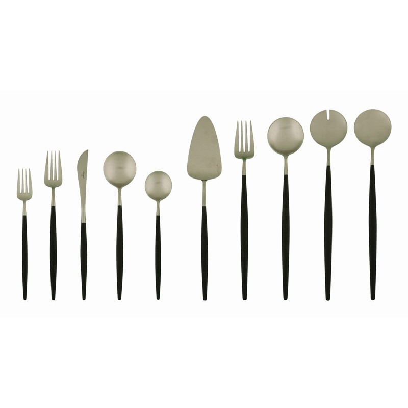 Goa Couteau à Dessert Brossé Manche Noir  - Cutipol