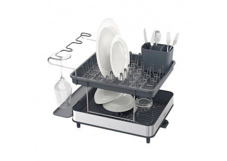 Excel Steel Uitschuifbaar Afdruiprek met 2 Niveaus RVS - Joseph Joseph