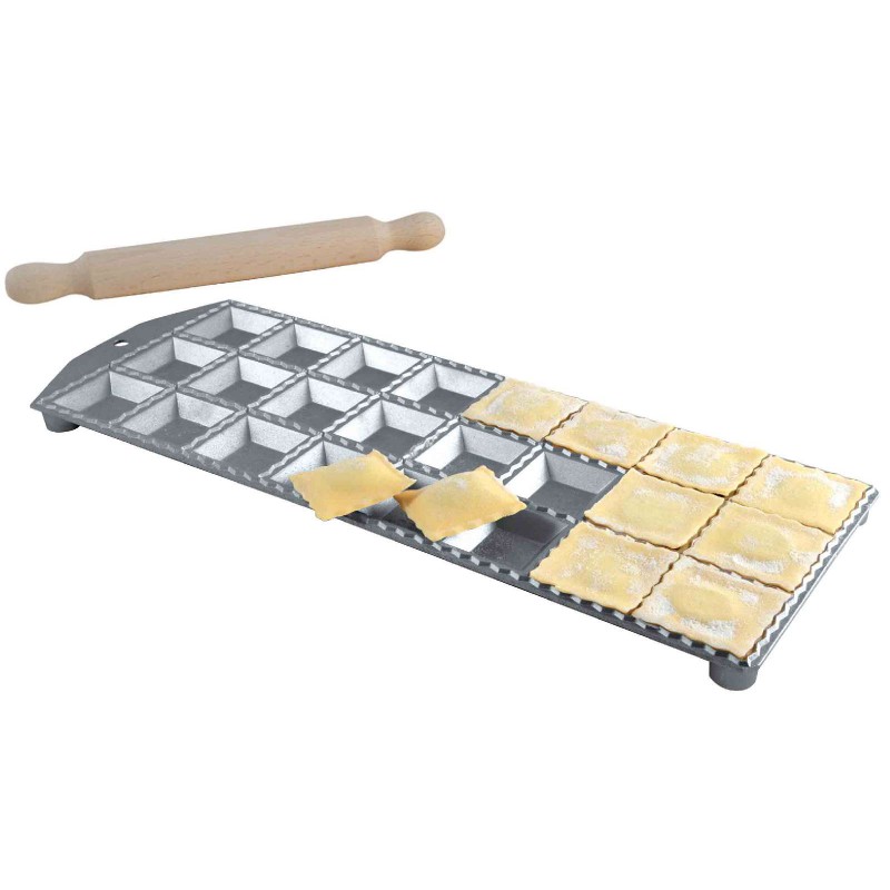 Moule Raviolini 24 pcs avec Rouleau 4,7x4,7 cm - Eppicotispai