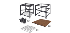 Pack Table Modulaire + Cadre Extension pour Barbecue Large 