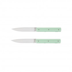 9.47 Coffret Couteaux de Table Vert Pistache 2 pcs  - Perceval 9.47 Coffret Couteaux de Table Vert Pistache 2 pcs  - Perceval