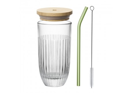 Gobelet En Verre 500 Ml Avec Couvercle Et Paille - Design Nœud Papillon élégant - Pour Smoothie, Latte, Boissons Chaudes Ou Froides - 3