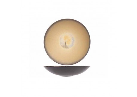 Divine Moon Assiette Creuse Gris Anthracite/Ocre 21 cm  - Cosy Trendy