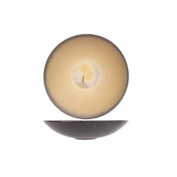 Divine Moon Diep Bord Antraciet Grijs/Oker 21 cm