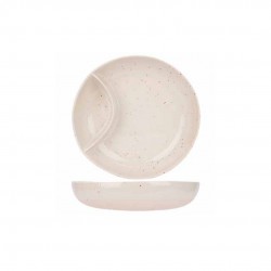 Quartz Amuse Plat de Service Compartimenté Crème Moucheté 27 cm - Cosy Trendy