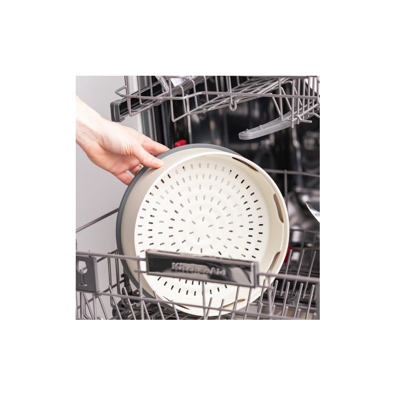 Steamy Panier Vapeur Empilable en Silicone 24 cm Crème - Greenpan