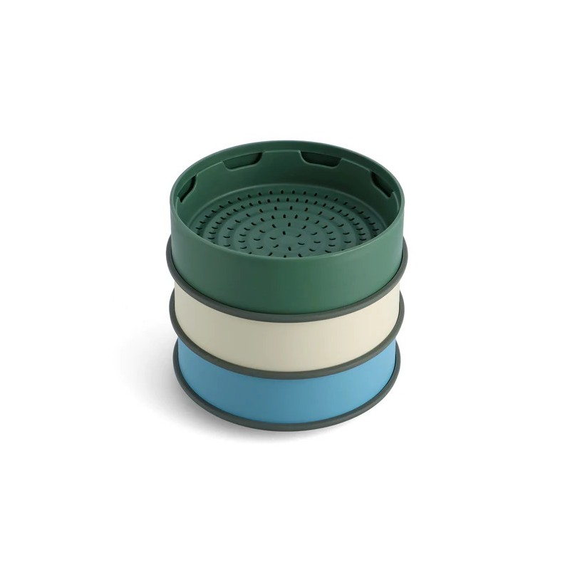 Steamy Panier Vapeur Empilable en Silicone 24 cm Vert - Greenpan
