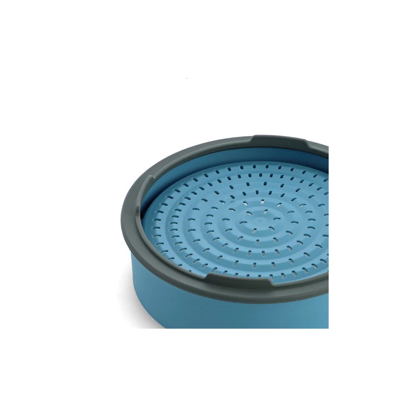 Steamy Panier Vapeur Empilable en Silicone 24 cm Bleu - Greenpan