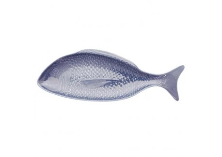 Plat de Service Poisson Bleu L 40x14 cm  - Point Virgule
